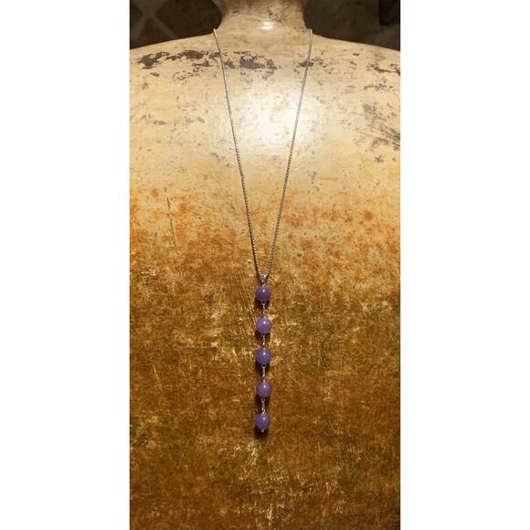 Jade of Yesteryear Lavender Jade and Sterling Silver Necklace - Picture 1 of 7